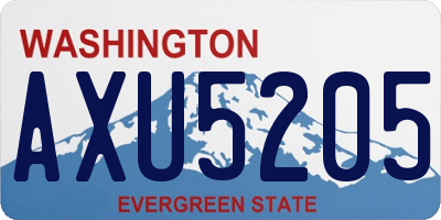 WA license plate AXU5205