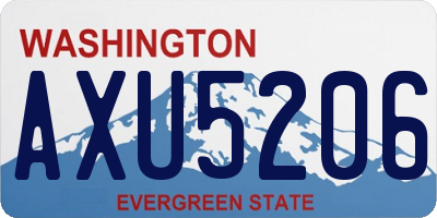 WA license plate AXU5206
