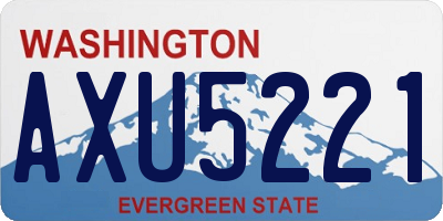 WA license plate AXU5221