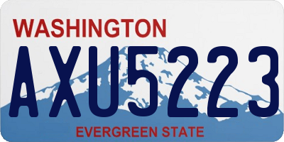WA license plate AXU5223
