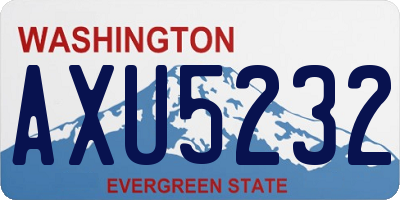 WA license plate AXU5232