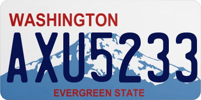 WA license plate AXU5233