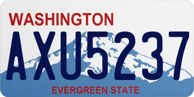 WA license plate AXU5237