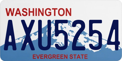WA license plate AXU5254
