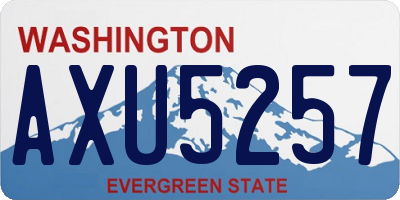 WA license plate AXU5257