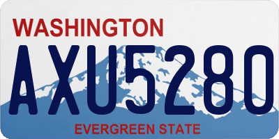 WA license plate AXU5280