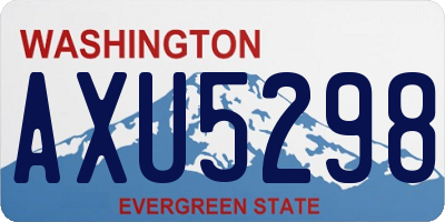 WA license plate AXU5298