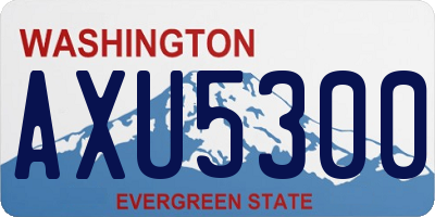 WA license plate AXU5300