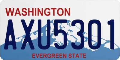 WA license plate AXU5301