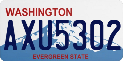 WA license plate AXU5302