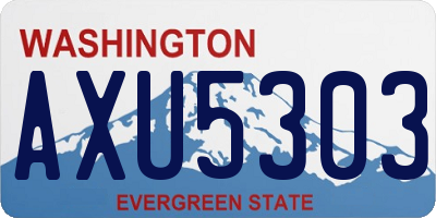 WA license plate AXU5303