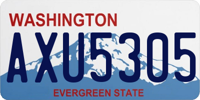 WA license plate AXU5305