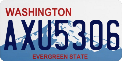 WA license plate AXU5306