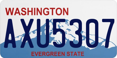 WA license plate AXU5307
