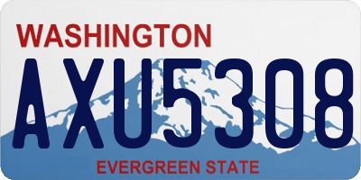 WA license plate AXU5308