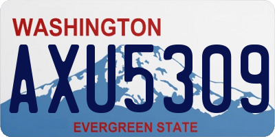 WA license plate AXU5309