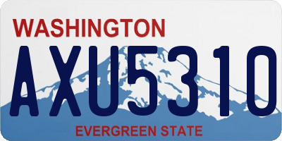 WA license plate AXU5310
