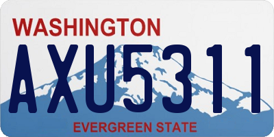 WA license plate AXU5311