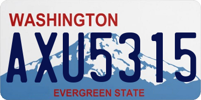 WA license plate AXU5315
