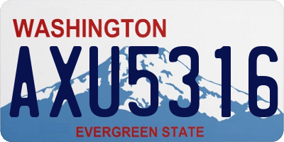 WA license plate AXU5316