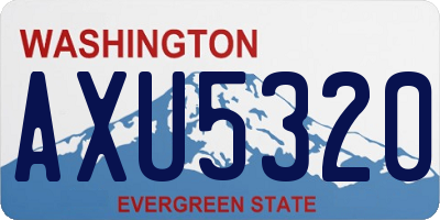 WA license plate AXU5320