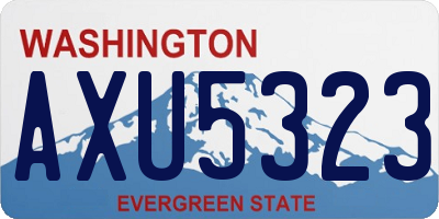 WA license plate AXU5323