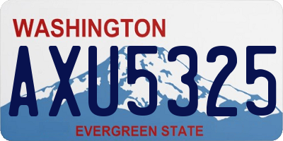 WA license plate AXU5325