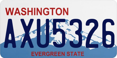 WA license plate AXU5326
