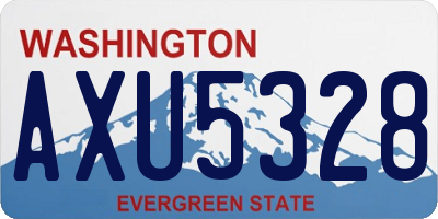 WA license plate AXU5328