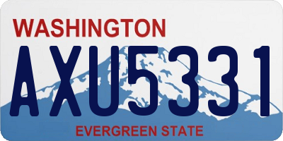 WA license plate AXU5331