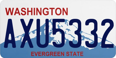 WA license plate AXU5332
