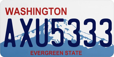 WA license plate AXU5333