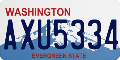 WA license plate AXU5334