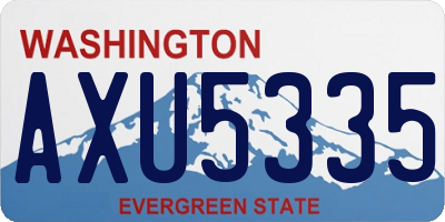 WA license plate AXU5335