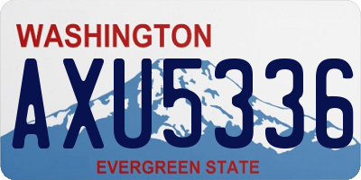 WA license plate AXU5336