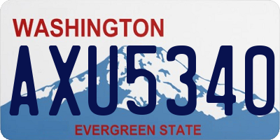 WA license plate AXU5340