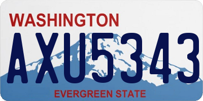 WA license plate AXU5343