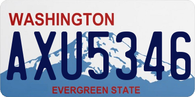 WA license plate AXU5346