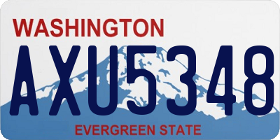 WA license plate AXU5348