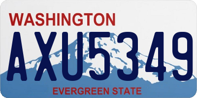 WA license plate AXU5349