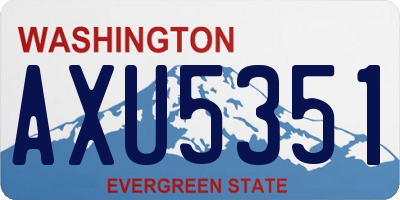 WA license plate AXU5351