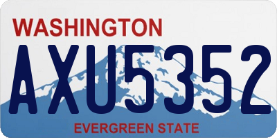 WA license plate AXU5352