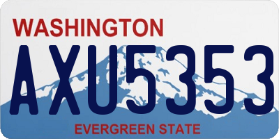 WA license plate AXU5353