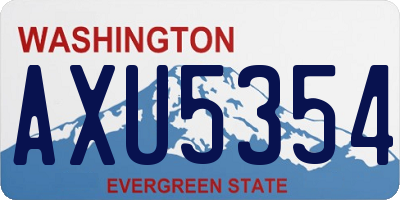 WA license plate AXU5354