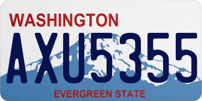 WA license plate AXU5355