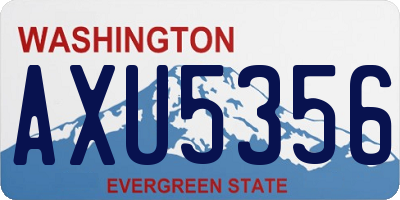 WA license plate AXU5356