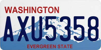 WA license plate AXU5358