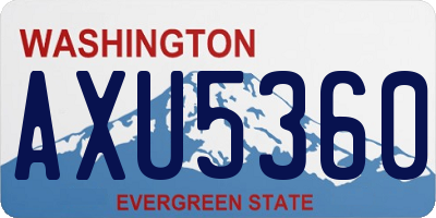 WA license plate AXU5360