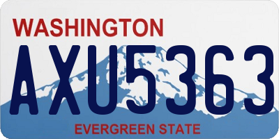 WA license plate AXU5363