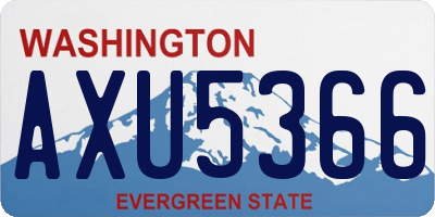 WA license plate AXU5366